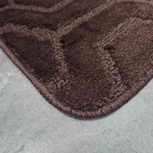 Килимок для ванних кімнат поліпропіленовий TM DarianA Standard u-cut 60*50 шоколадний геометрія Житомир