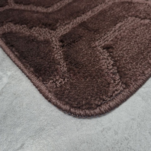 Килимок для ванних кімнат поліпропіленовий TM DarianA Standard u-cut 60*50 шоколадний геометрія Житомир - фото 5