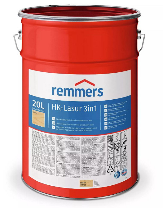 Лазур 3в1 преміум-класу Remmers HK-Lasur для захисту деревини 20 л Киев - изображение 1