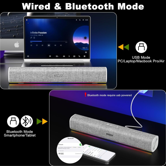Колонки USB SOULION R100 Bluetooth з динамічним світлодіодним підсвічуванням Луцк