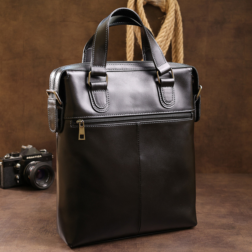 Шкіряна чоловіча сумка Shvigel 11287 Чорний Київ - фото 1