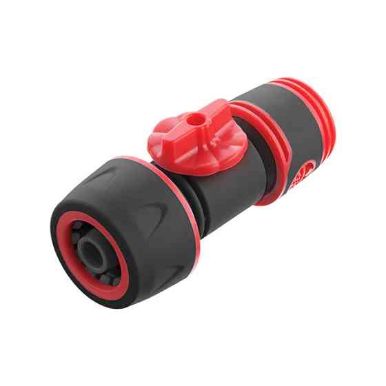 З'єднувач 1/2" для шлангу 3/4", з вентилем для регулювання або перекриття потоку води INTERTOOL GE-2002 Київ