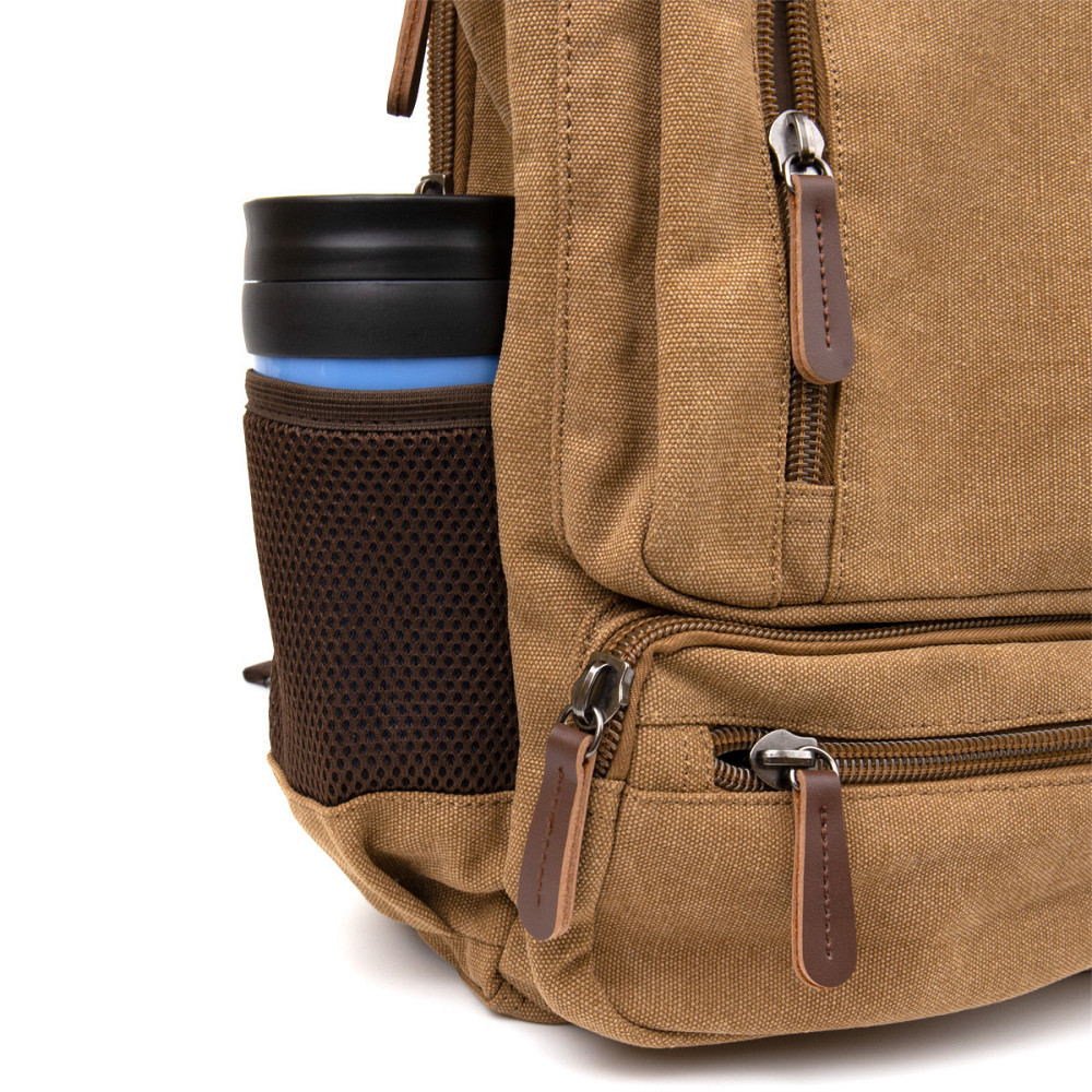 Рюкзак текстильний дорожній унісекс на два відділення Vintage 20614 Пісочний Київ - фото 8