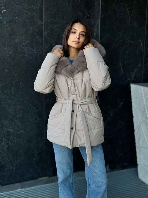 Жіночий пуховик Oslo з хутром фінського песця Бежевий, 46, Св.Соболь Харків - фото 1