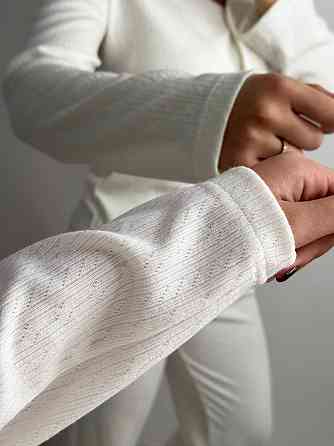 Жіночий трикотажний костюм на теплі дні Молочний XL-2XL Харків