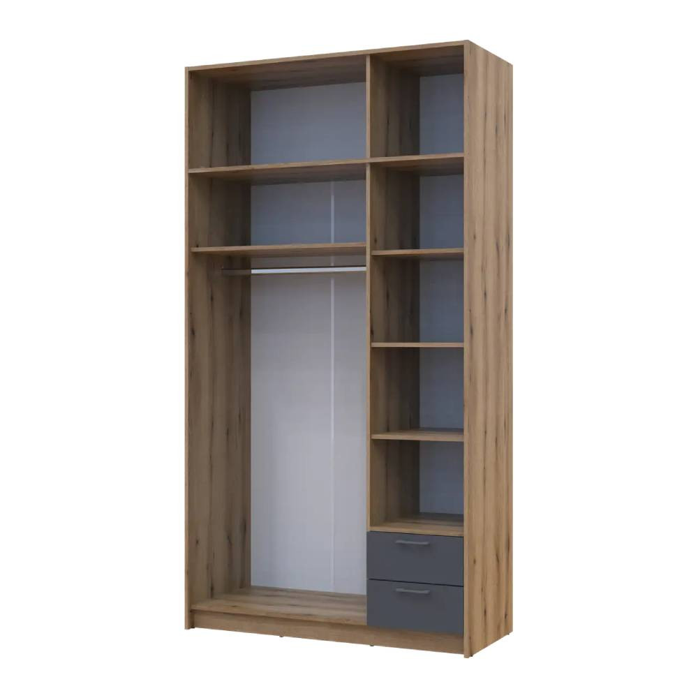 Шкаф для одежды Doros Ронди с антресолью и зеркалом Дуб Артизан/Графит 3ДСП 121х52х236 DRS-011676 (80737820) Львов - изображение 3