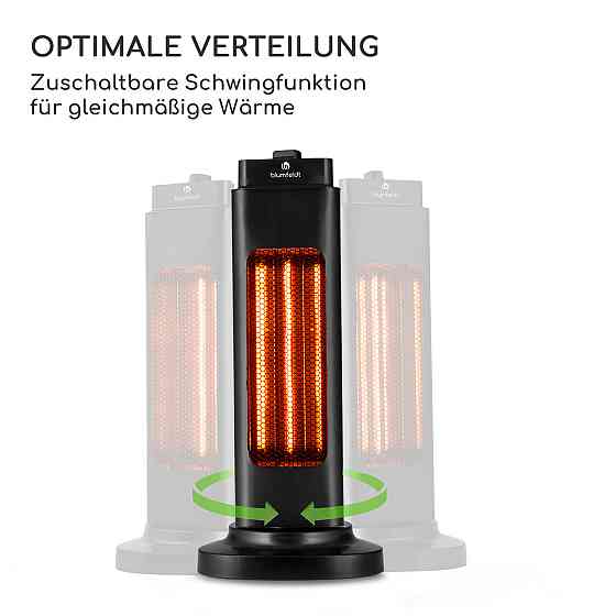 Нагрівач Heat Guru Tri-Mini 600 Вт 2 рівні нагрівання IP65 функція гойдання чорний Чорний (Німеччина, читати Рівне