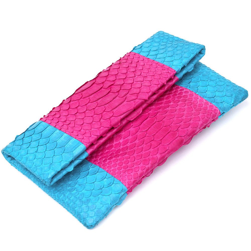 Яскравий жіночий клатч Рожевий (SNAKE LEATHER) Київ - фото 5