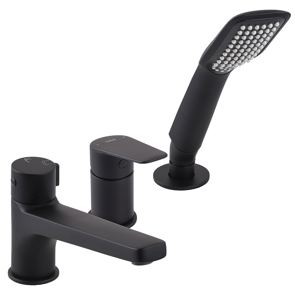 Змішувач для ванни TOPAZ CAPRI TCA-15111-H43-BL вбудований, 3 виходи.картридж D35 (комплект),ЧОРНИЙ Луцьк - фото 1