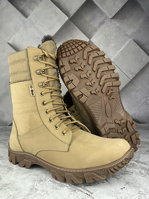 Зимові чоловічі тактичні берці на хутрі шкіряні зимові берці прошиті та проклеєні 36-46 WAR Львів - фото 4