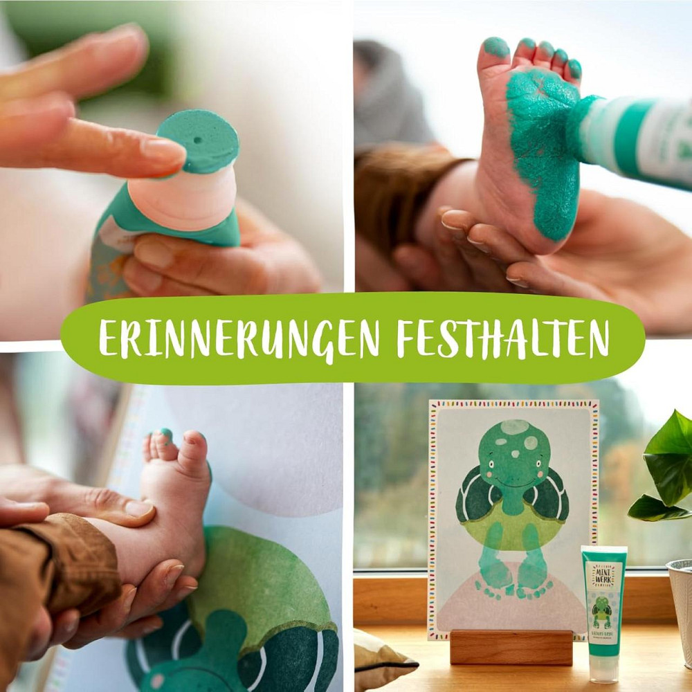 Набор для отпечатков рук и ног малыша Miniwerk большой, 0–1,5 года, органическая краска 5 цветов, 30 картинок Киев - изображение 4