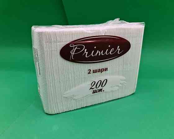 Серветка 2-вух шарні 200лист Primier банкетна (33х18) Біла (1 пачка) Харків