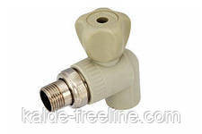 Кран Радіаторний Кутовий Kalde ∅25х3/4 (КБУ) білого кольору Харків - фото 4