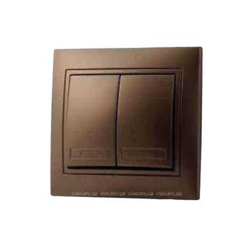 MIRA світло-коричневий перламутр Вимикач внутрішній 2кл з підсвічуванням зі вставкою Лезард Житомир