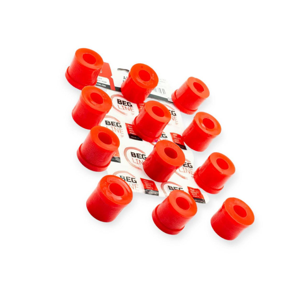 Втулка УАЗ Полиуретан красн. (комплект 12шт) рессорная Мукачево - изображение 1