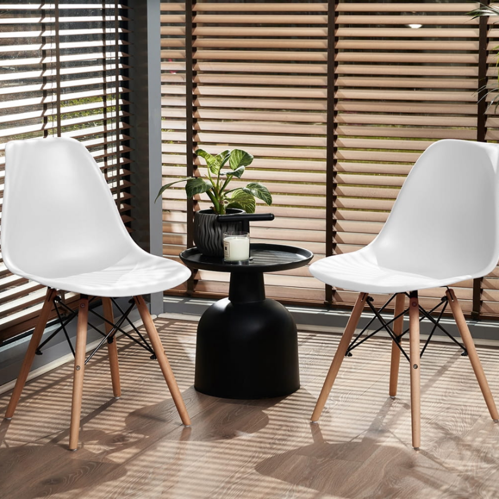 Стілець Eva Jumi у скандинавському стилі з дерев'яними ніжками білий Київ - фото 10