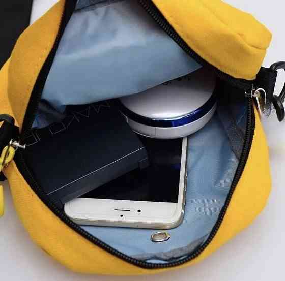 Маленькая женская сумочка через плече, сумочка для девочек, желтый, - размер сумки 20*17*6 см, 2 кармана Киев