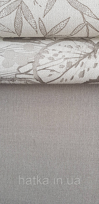 Шпалери вінілові на флізеліні метрові Rasch Novella 1,06х10 однотонні матові структурні коричневі Київ - фото 1