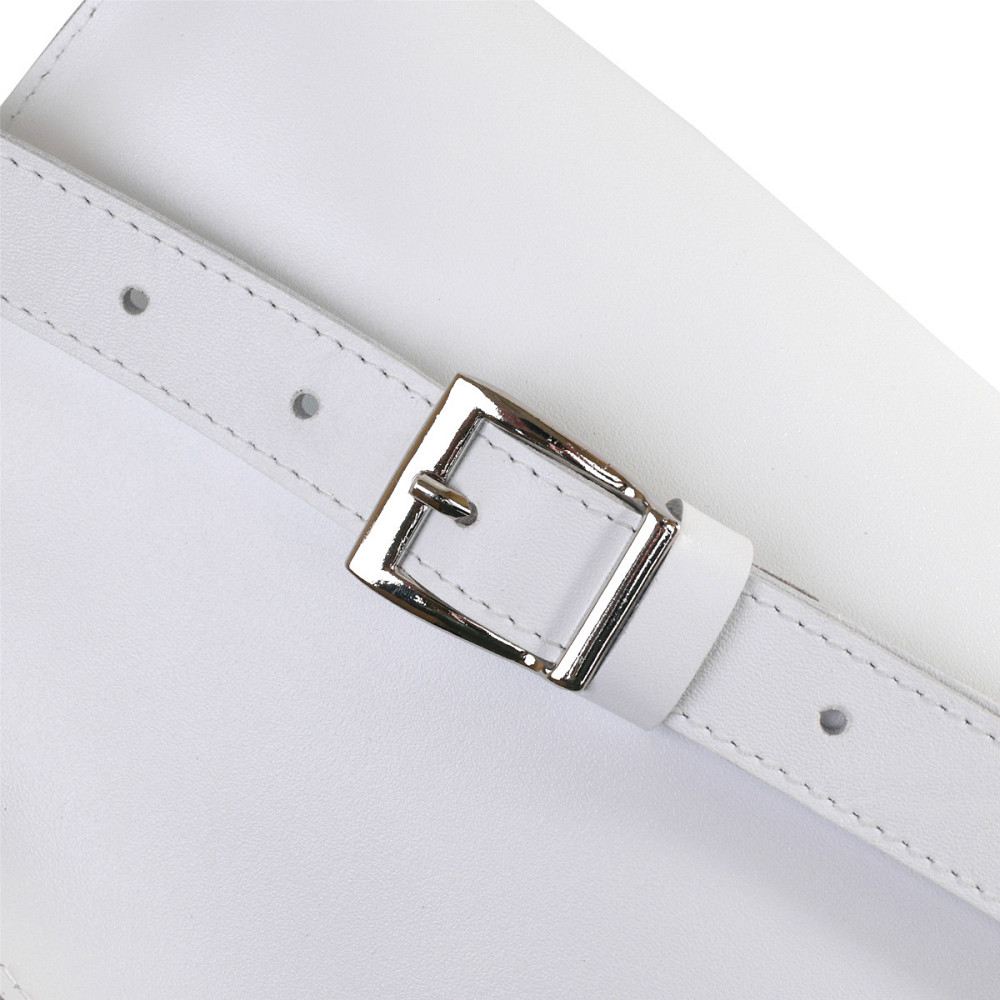 Кожаная женская бананка Shvigel 16384 Белый Киев - изображение 7