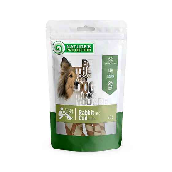 Nature's Protection Rabbit and cod rolls Ласощі для собак роли з кролика і тріски, 75 г Киев