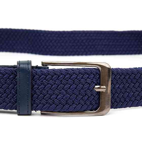 Текстильний чоловічий ремінь класика Vintage 20524 Синій Київ