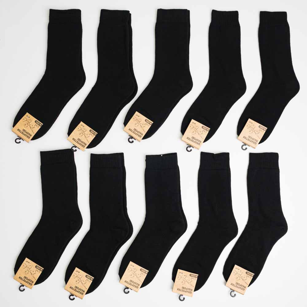 Набір шкарпеток чоловічих махрових однотонних 10 пар Youstar 846 Середні 41-47 Чорний Суми - фото 1