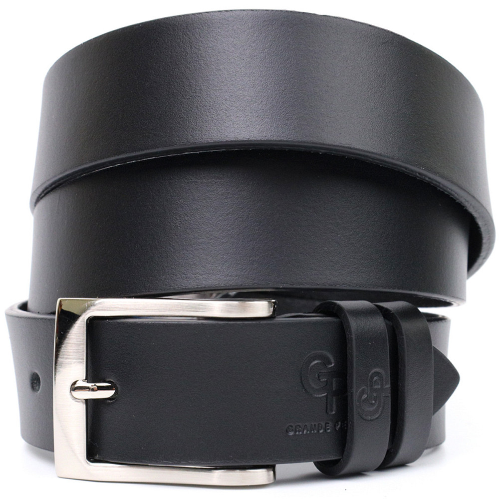 Брючний ремінь для чоловіків з натуральної шкіри GRANDE PELLE 11674 Чорний Київ - фото 10