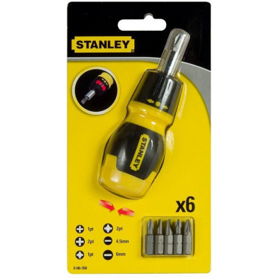 Набір викруток Stanley Multibit Stubby, реверсивна, з 6 змінними бітами (0-66-358) Вінниця - фото 5