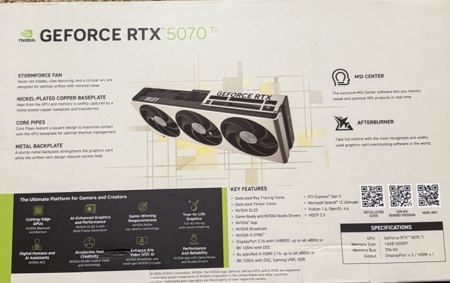 Відеокарта MSI GeForce RTX 5070 Ti 16G INSPIRE. Київ - фото 4