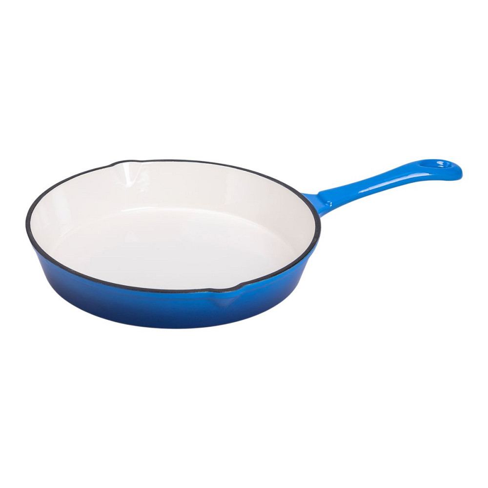 Набір чавунного посуду для приготування 3 каструлі та сковорода з емальованим покриттям Синій HP-1-8 Коломия - фото 4