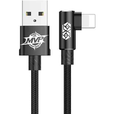Дата кабель USB 2.0 AM to Lightning 2.0m 1.5A 90° corner black Baseus (CALMVP-A01) Винница