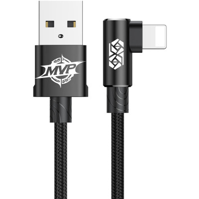 Дата кабель USB 2.0 AM to Lightning 2.0m 1.5A 90° corner black Baseus (CALMVP-A01) Винница - изображение 1