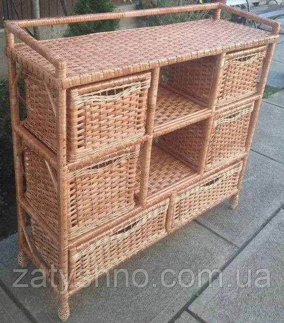 Комод большой плетеный на 6 шуфляд и 2 полки из лозы Киев - изображение 4