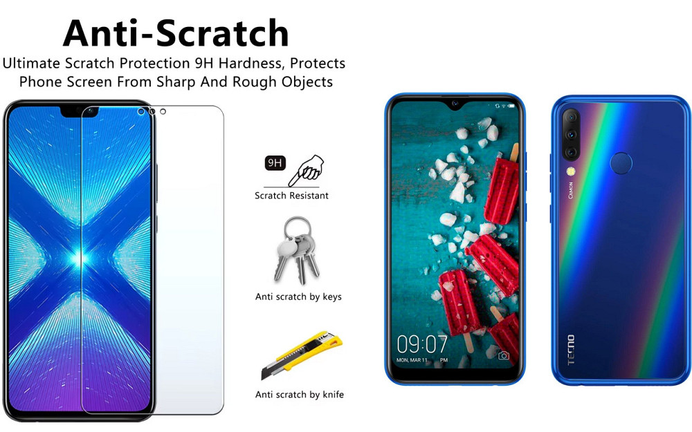 Защитное стекло NeoGlass для Tecno Camon 11S (CB7) – ультрапрозрачное и устойчивое Киев - изображение 1