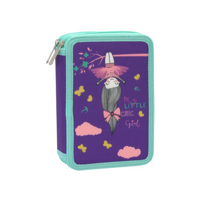 Пенал Cool For School 2 відділення з відворотами Фіолетовий (CF87279) Вінниця - фото 1