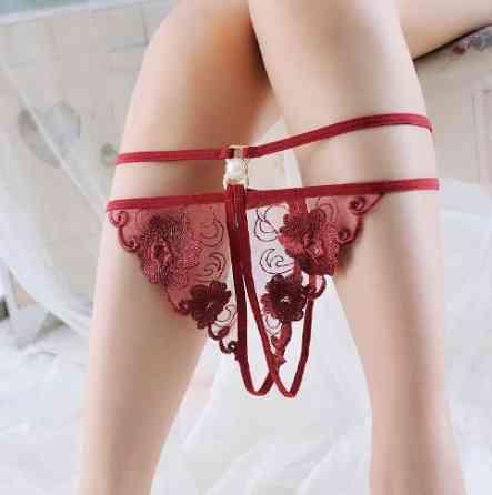 Стрінги з розрізом жіночі універсальний бордовий Київ