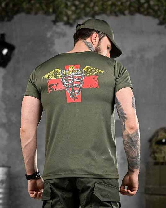 Тактична футболка для відведення поту медик олива ВТ6736 Одеса - фото 1