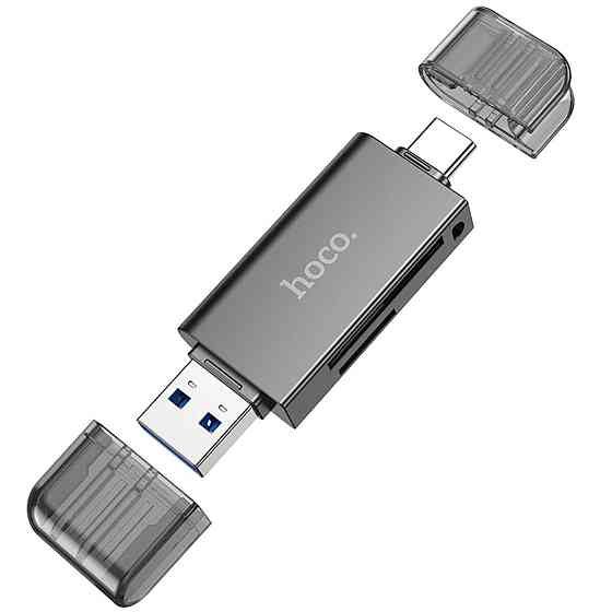 Хаб адаптер переходник HOCO HB39 USB/Type-C 3.0 high-speed card reader Metal Gray 6942007604819 Одесса