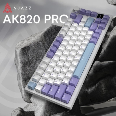 Клавиатура Ajazz AK820 Pro Gift Switch Purple RGB USB/Wireless/Bluetooth UA Purple (AK820PRO-G-PWB) Винница - изображение 2