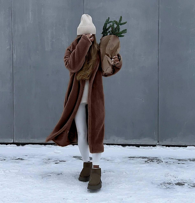 Женская повседневная теплая шуба из эко-меха и на теплой подкладке. Шоколад, 48/52 Одесса - изображение 1