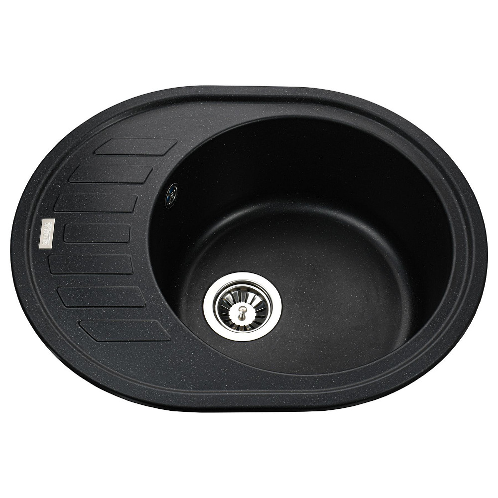 Гранітна мийка Globus Lux ARNO чорний металік 620х500мм-А0001 Тернопіль - фото 1