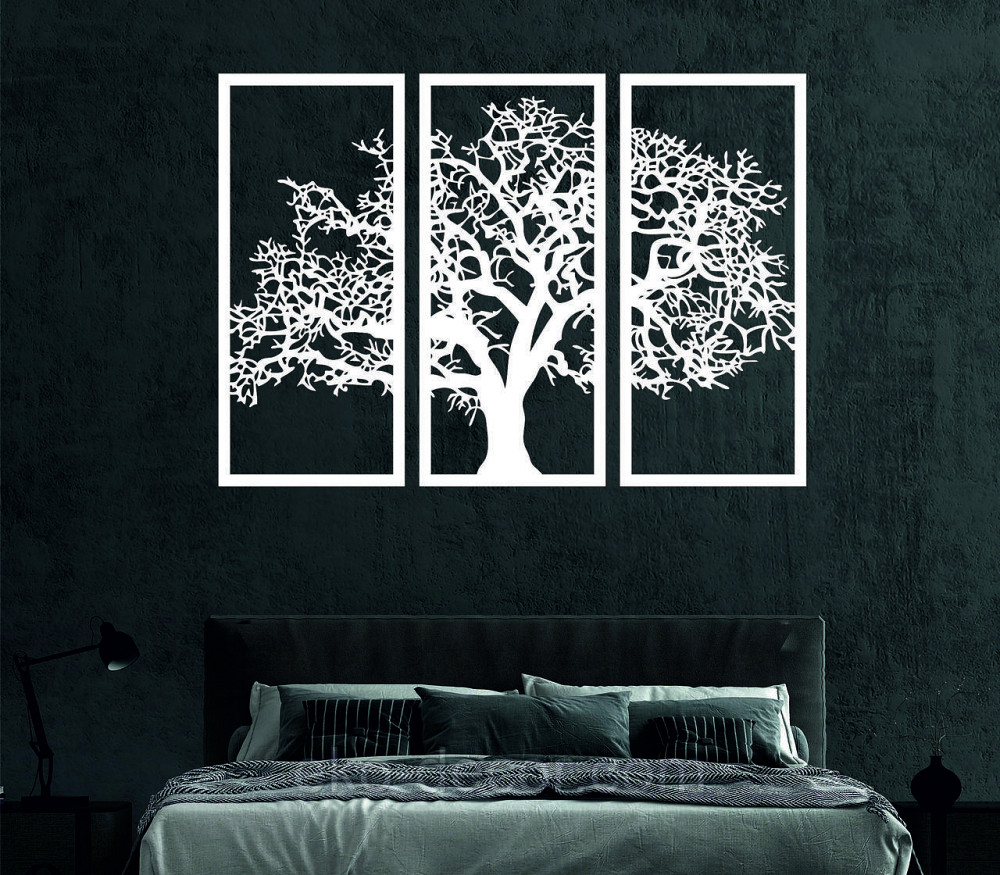Декоративное настенное Панно «Дерево», Декор на стену 110*156 см, Белый Киев - изображение 2