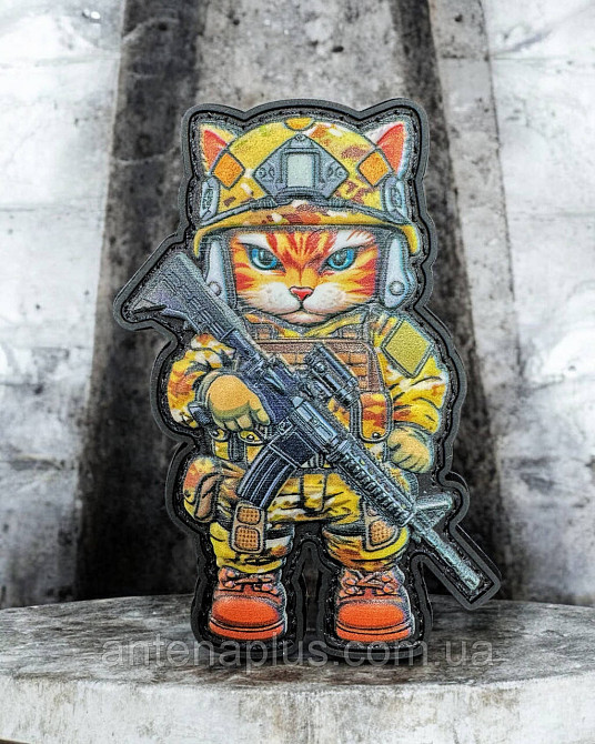 Котик с оружием шеврон / патч Киев - изображение 1