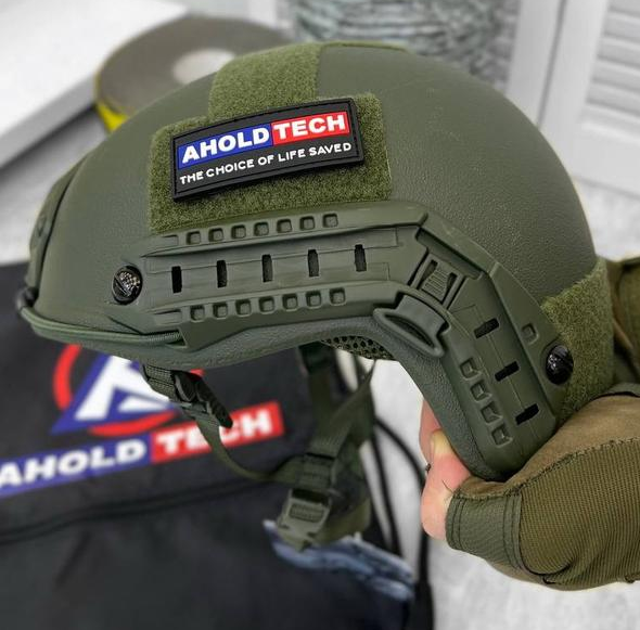 Тактичний шолом F-S02 Ahold Tech + Revixun (клас захисту 3А) Оливковий Київ - фото 7