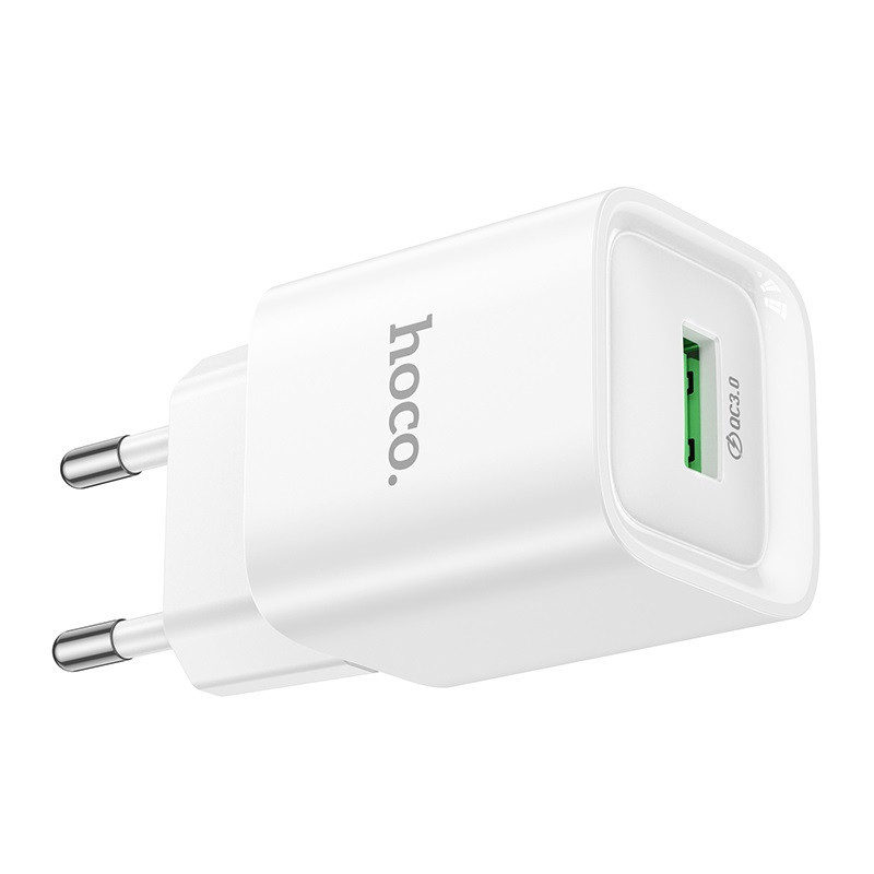 Мережевий зарядний пристрій HOCO C145A Charm single port QC3.0 charger (EU) White Київ - фото 3