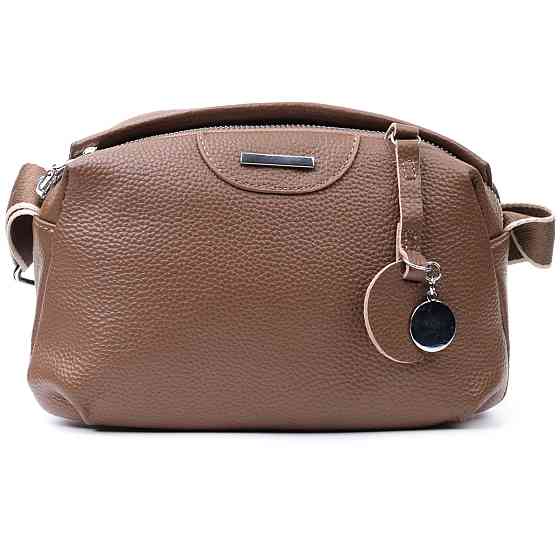 Модна сумка на кожен день із двома відділеннями з натуральної шкіри Vintage 22596 Коричневий Київ