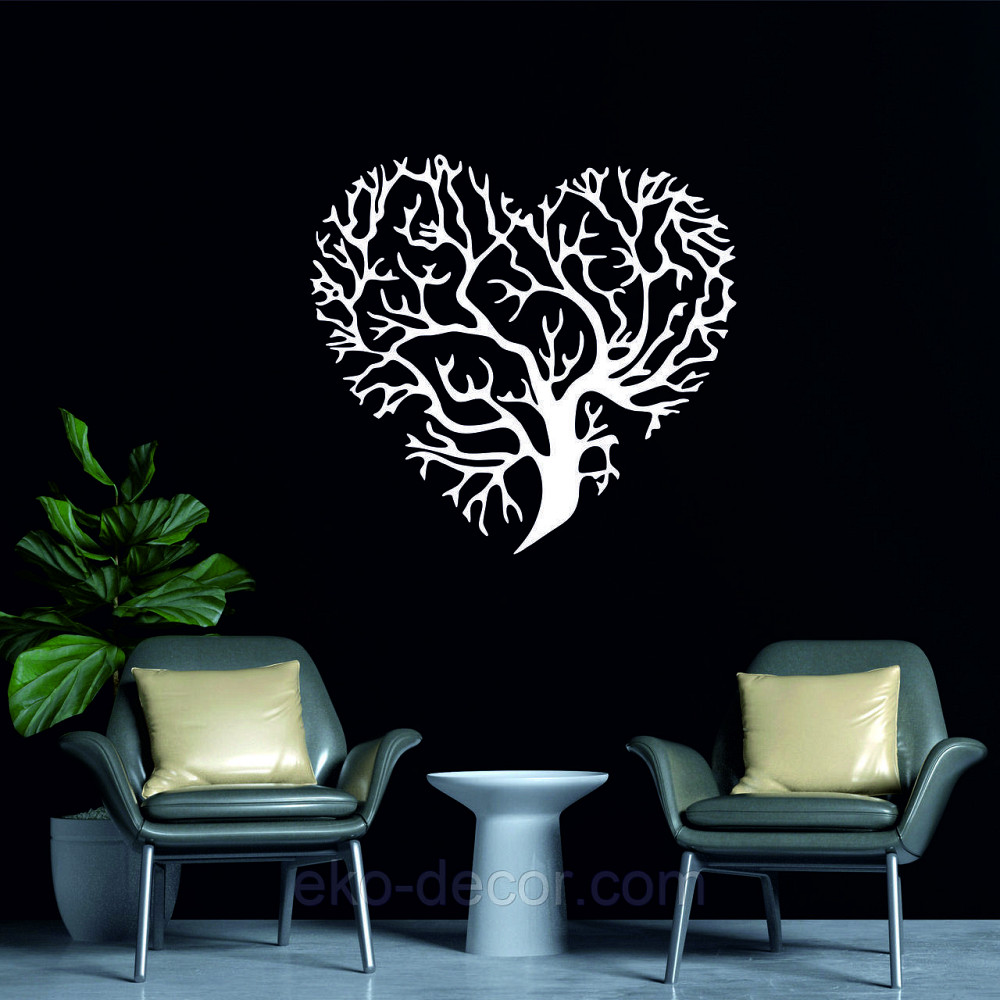 Декоративное настенное Панно «Сердце» Декор на стену 50*50 см, Белый Киев - изображение 3