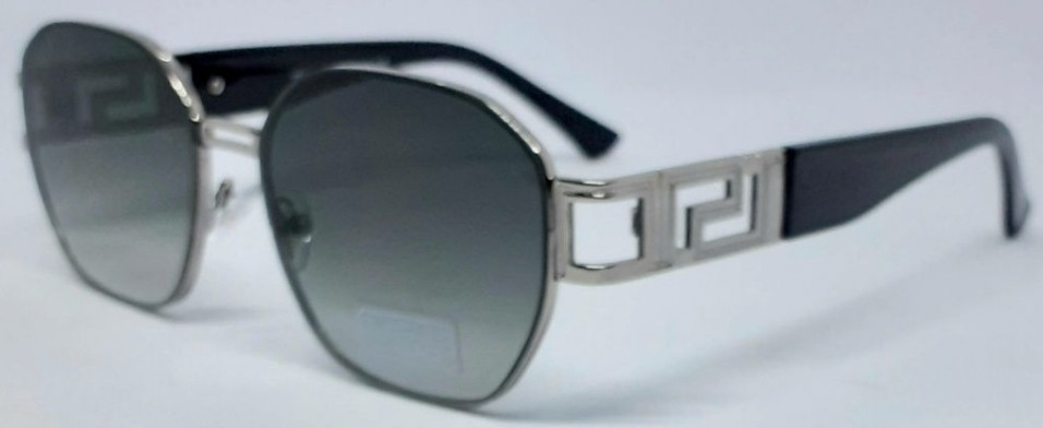 Брендові окуляри унісекс сонцезахисні сіро-зелений градієнт у сріблом Київ - фото 8