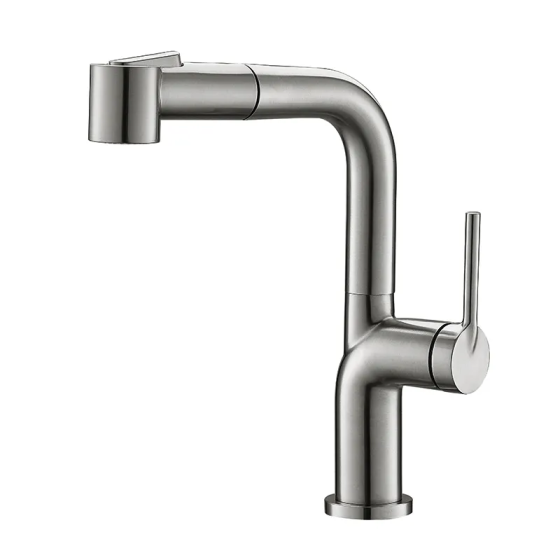 Кухонный смеситель Koer KI-70021-02 с выдвижным изливом из нержавеющей стали, цвет нерж, модель KR4798 Харьков