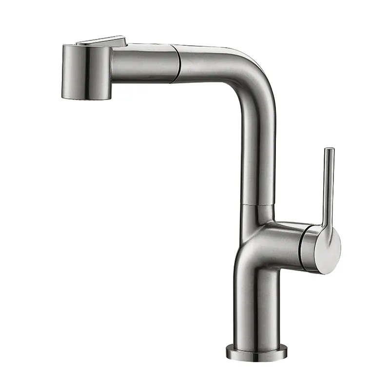 Кухонный смеситель Koer KI-70021-02 с выдвижным изливом из нержавеющей стали, цвет нерж, модель KR4798 Харьков - изображение 1